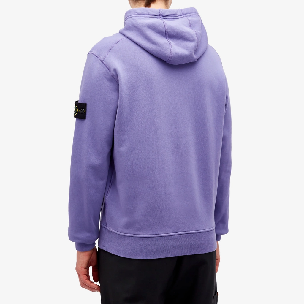 Stone Island Men's Garment Dyed Popover Hoodie Lavender